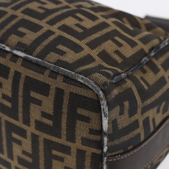 FENDI Zucca Canvas Vanity Hand Bag Black Brown Auth 150076 - Picture 5 of 16